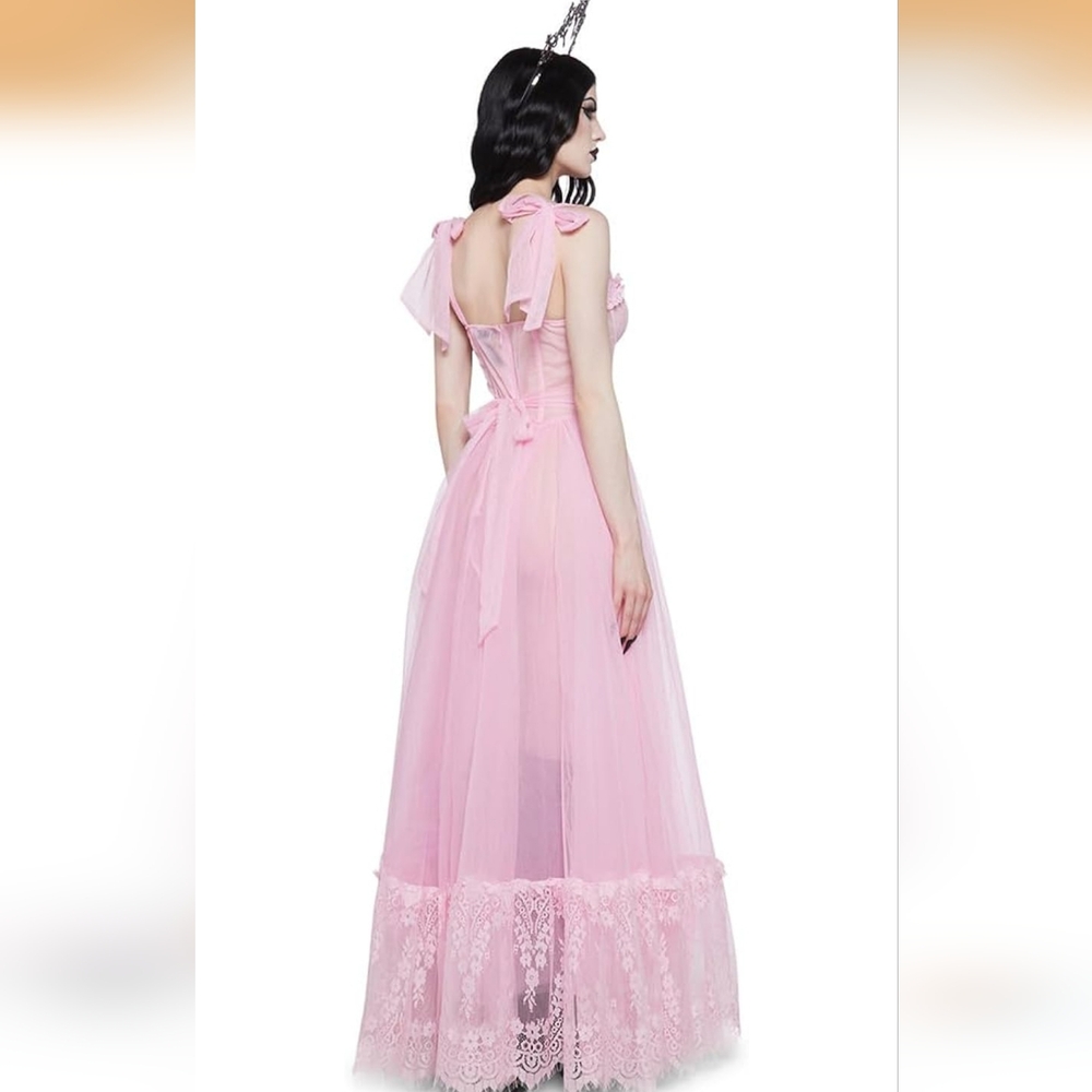 Dolls Kill Pink Lace Maxi Dress - Picture 3 of 5